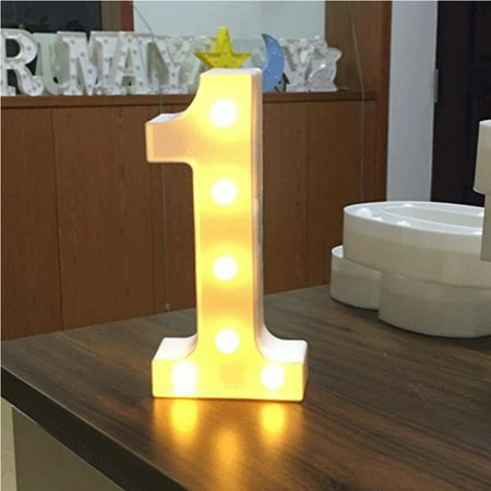 1 Bar Lighting - AMZER Decorative LED Illuminated Number Marquee Sign - Marquee Number with Lights For Wedding Birthday Party Christmas Night Light Lamp Home Bar Decoration 1