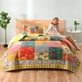 thumbnail image 6 of Jessy Home Queen/Full Patchwork Cotton Quilt Vintage Floral Flower Bedspread Coverlet, 6 of 7