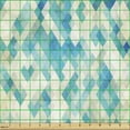thumbnail image 2 of Ambesonne Blue Fabric by the Yard Upholstery, Hexagonal Abstract Grunge, 1 Yard, Turquoise White, 2 of 5