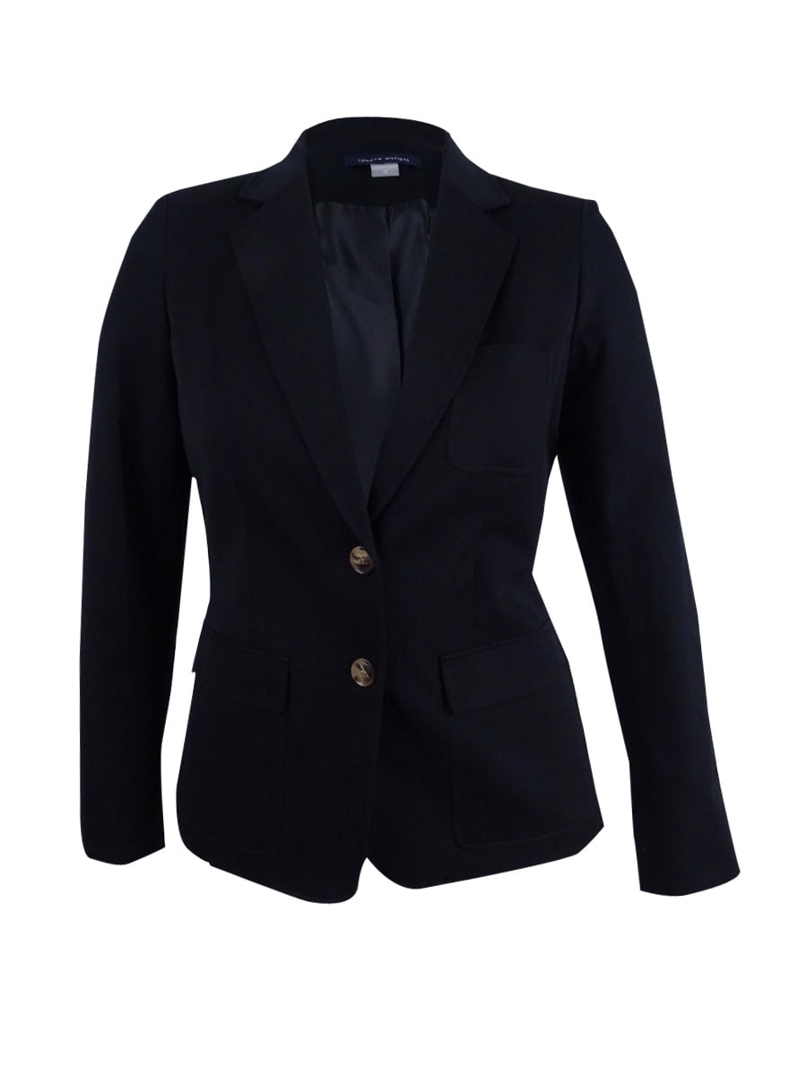 Tommy Hilfiger - Tommy Hilfiger Women's Two-Button Blazer (10, Black ...