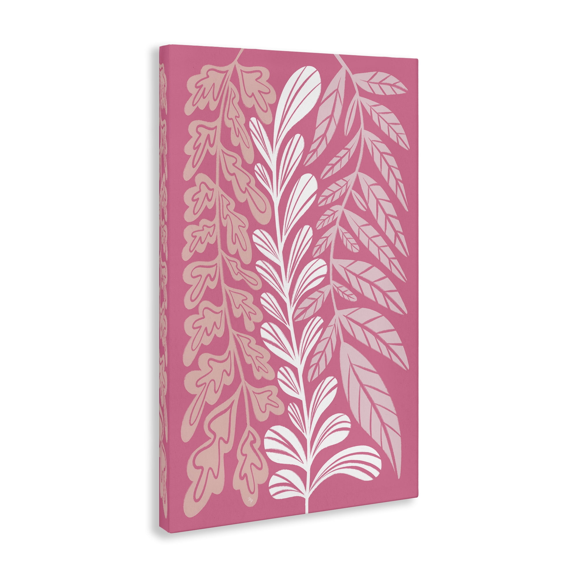 Stupell Industries Peach Pink Long Plants Plants & Flowers Painting Wrapped Canvas Art Print Wall Art, 16 x 24