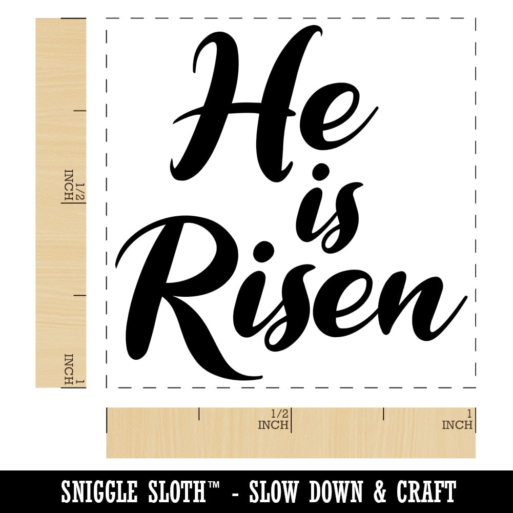 ExcelMark Self-Inking Stamp – 'He Is Risen' Easter Rubber Stamp With Blue Ink