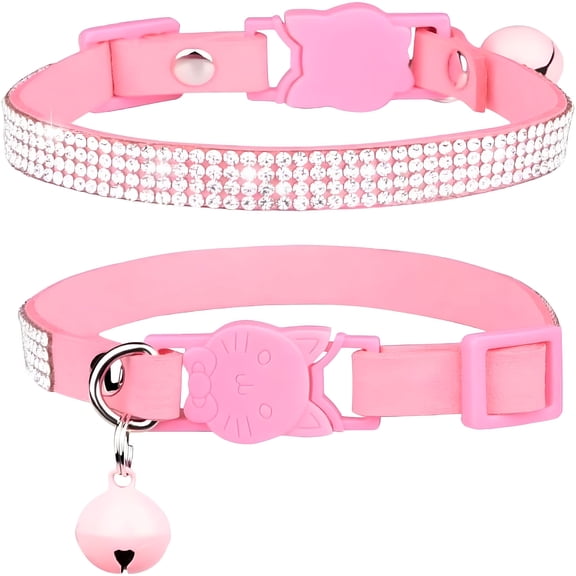 GASTROPOD Breakaway Cat Collars, Kitten Collar with Bell, Adjustable Rhinestone Cat Collar for Girl & Boy Cats