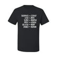 thumbnail image 2 of Wild Bobby, Sacrafice Love Serve Pray Believe Dance Inspirational/Christian Men Graphic Tee, Black, Small, 2 of 6