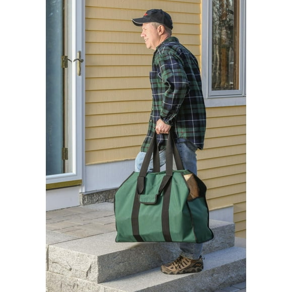 Sac robuste pour bois de chauffage, 24 x 12 x 20 po, vert