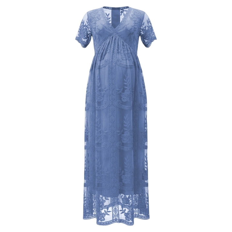 blue and white maternity dress for baby shower Field Of Dreams Dress - Blue Baby Shower Dress