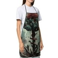 thumbnail image 4 of Yiaed Zombie Flower Apocalypse Print Kitchen Apron with Hand Wipe Pockets,Big Pocket,Aprons for Women with Pockets, Waterproof for Cooking Baking, 4 of 7