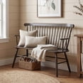 thumbnail image 6 of Dayalane 49 Inch Farmhouse Windsor Bench, Wooden Entryway Bench with Spindle High Back & Armrest, Rustic Vintage Dining Bench for Entryway Dining Balcony Bedroom End of Bed, Antique Brown, 6 of 12