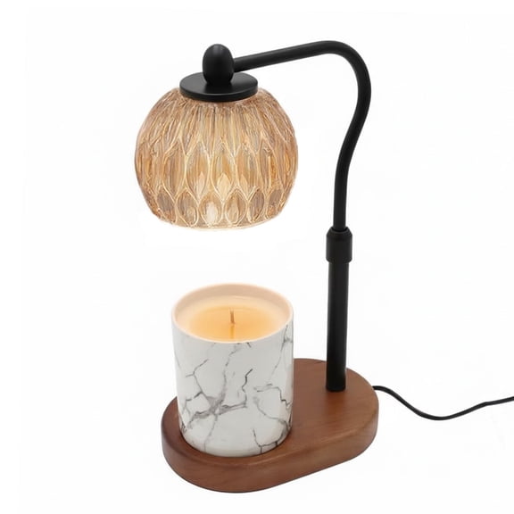 Candle Warmer Lamp – Frosted Glass & Black Metal Base