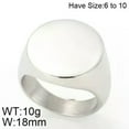 thumbnail image 3 of HOOUN Gold Smooth Shiny 18mm Wide Round Rings Stainless Steel Large Mens Ring 6-10#-8#-gold, 3 of 5