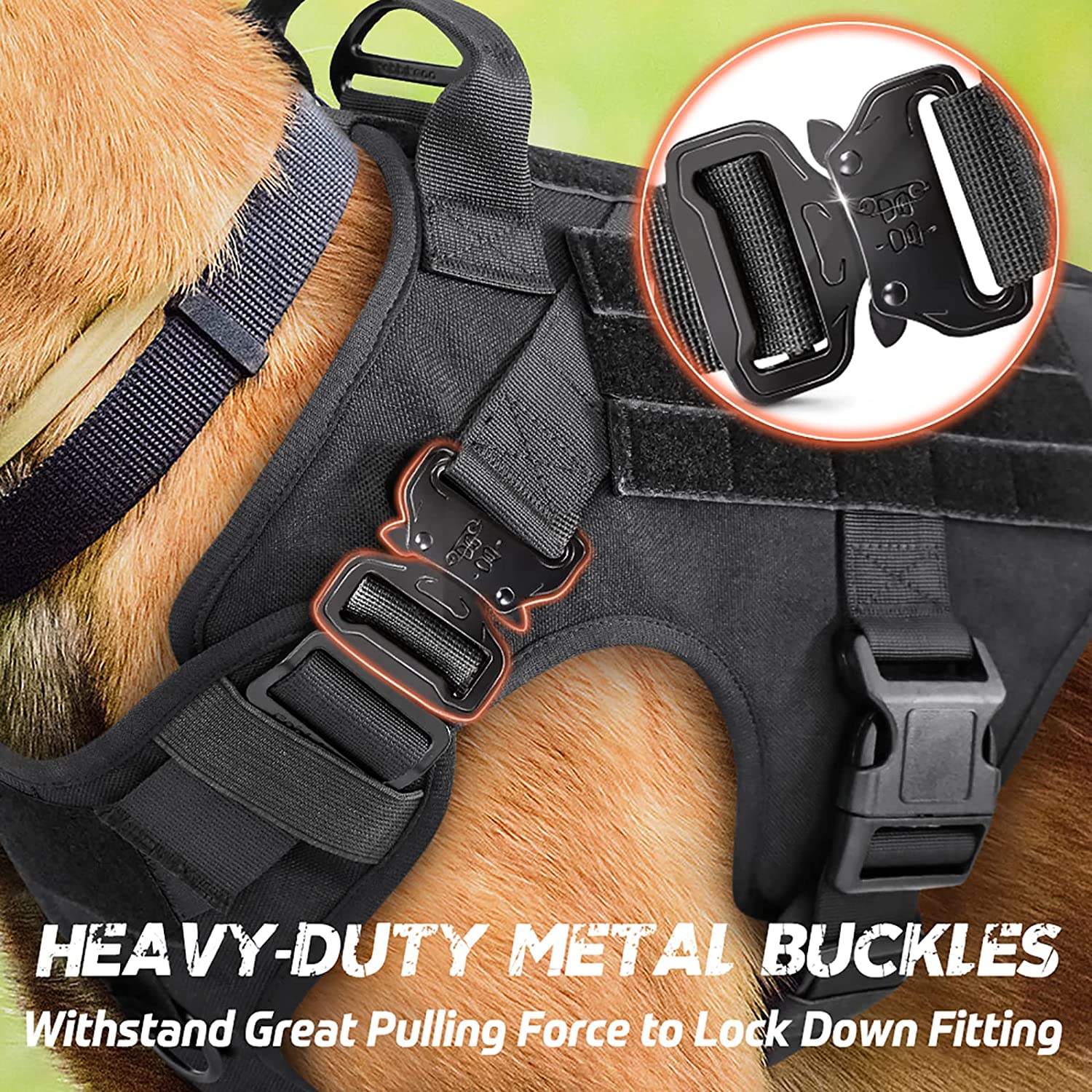 rabbitgoo Dog Harness for Large Dogs, Heavy Duty Dog Harness with Handle, No Pull Dog Vest Large Breed, Adjustable Dog Vest Harness for Walking, Large - image 5 of 9