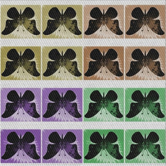 Ahgly Company Indoor Square Patterned Black Novelty Area Rugs, 7' Square