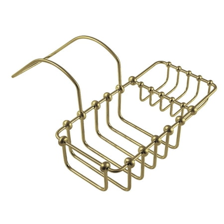 Kingston Brass CC2167 8-3/8 Inch Clawfoot Tub Hanging Soap and Sponge Holder in Brushed Brass