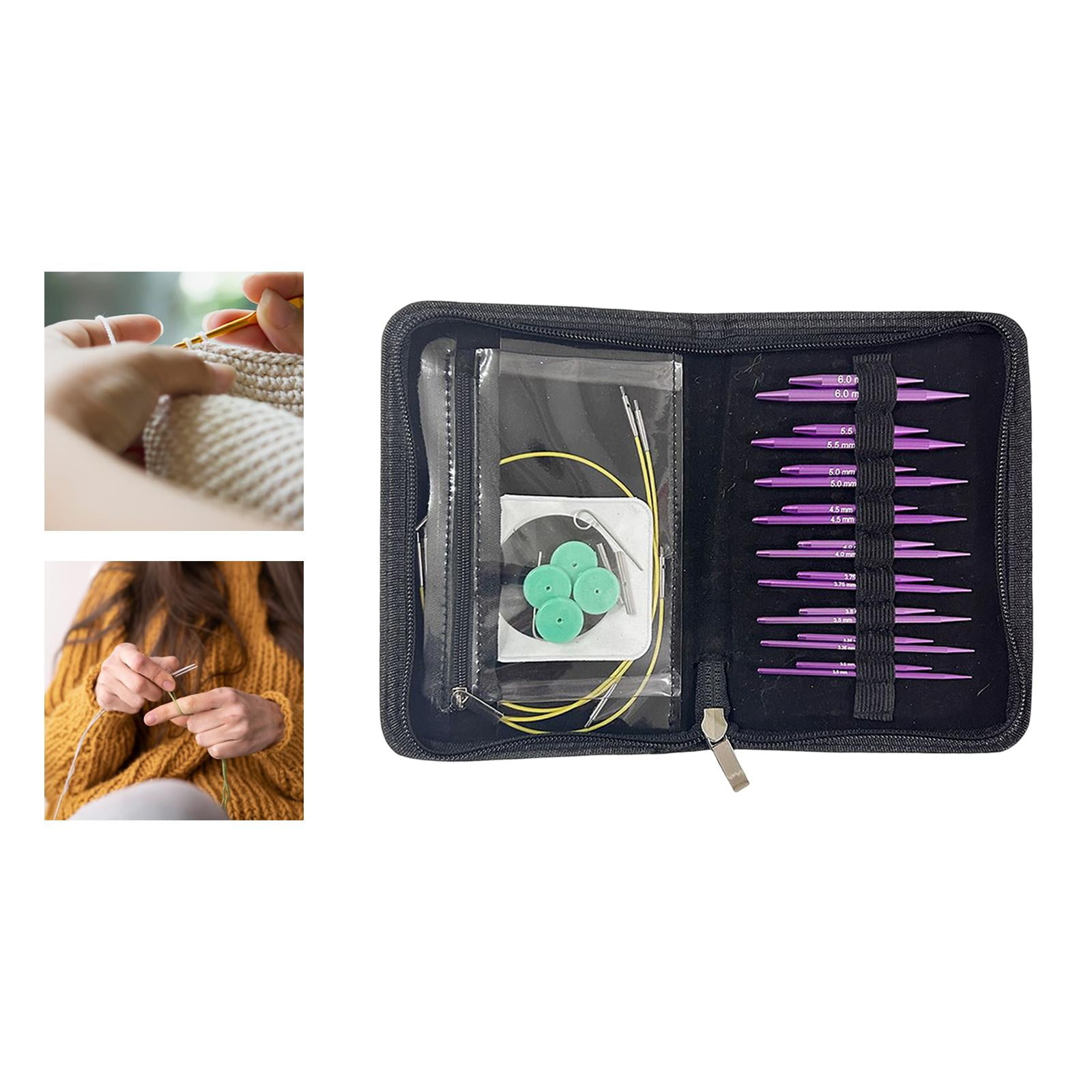 Wxqbjtam Professional Circular Knitting Needles Set Durable Simple to Use Interchangeable