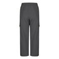 thumbnail image 7 of Travel Pants for Women Sevevn Women's Solid Color Pocket Elastic Waist Drawstring Sports And Leisure Style Pants Dark Gray S, 7 of 7
