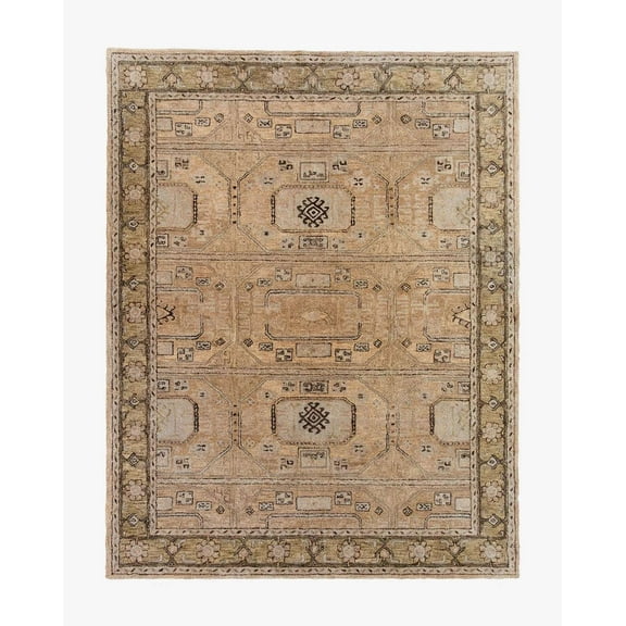 Hand-Tufted Tribal – Inspired Wool Area Rug | 100% New Zealand Wool | Modern Carpet for Living Room, Bedroom & Home Décor (Beige_10X14)