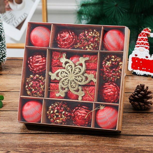 Juego de adornos de adornos de árbol de Navidad 22 Pack | Bolas y formas de caramelo surtidas de plástico irrompible | Decoración navideña para chimenea, repisa, ventana, patio | Decoraciones