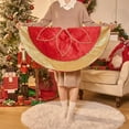 thumbnail image 5 of Red Velvet Christmas Tree Skirt with Gold Sequin Snowflake - Festive Holiday Decoration for Home Decor, 5 of 5