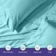 thumbnail image 3 of JS Sanders Collection Bed Sheet Set Solid 1000 Thread Count 6" Deep Pocket 100% Egyptian Cotton Premium Collection Sheet Set for Alaskan King Mattress - Aqua Blue, 3 of 7