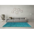 thumbnail image 3 of Ahgly Company Machine Washable Indoor Square Persian Turquoise Blue Bohemian Area Rugs, 7' Square, 3 of 4