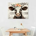 thumbnail image 2 of Nawypu Inspirational Cow Decor Canvas Wall Art Wall Decor Cute Cow Print Stuff with Flowers Framed Poster Artwork Prints Pictures for Home Farmhouse Bathroom Kitchen Girls Bedroom Living Room, 2 of 4