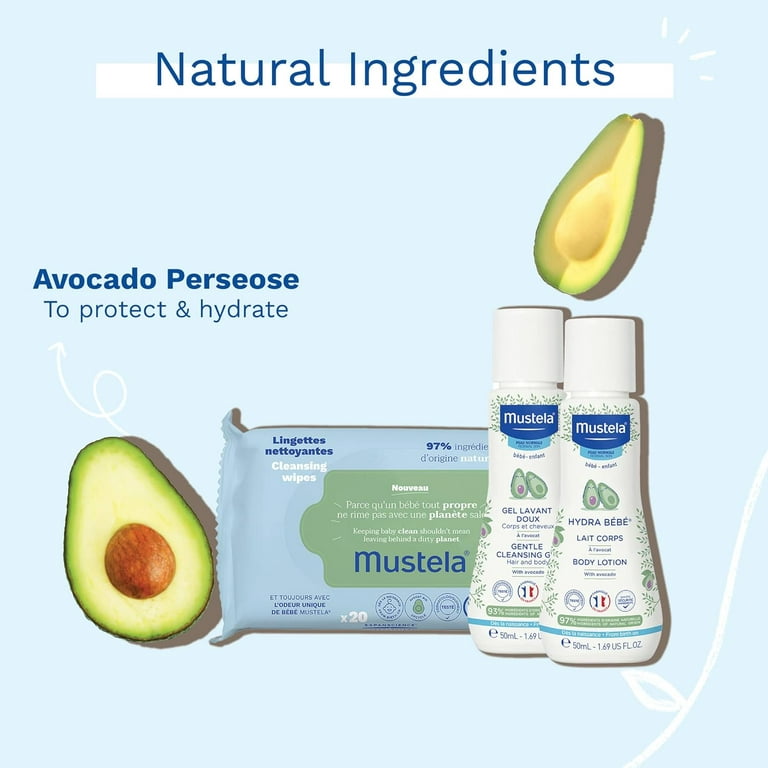 Mustela Newborn Arrival Gift Set, Baby Bath & Skin Care with Natural  Avocado Perseose, 5 Items