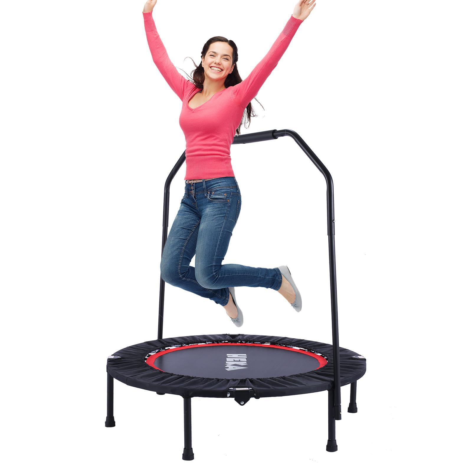MaxKare Mini Trampoline for Kids Exercise Fitness Hexagon Trampoline Exercise Trampoline for Adults with Foam Adjustable Handle Braid Design Silent for Toddler Indoor Home Use Workout 