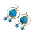 thumbnail image 5 of Lot de 2 Boucles d'Oreilles Ciel Service Longue Durée Pinces d'Oreilles Exquises Beauté Mystérieuse Attrayantes Design Unique Grande Qualité Clou d'Oreille Clou Bleu, 5 of 5