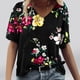thumbnail image 1 of Fiudx Ofertas Del Día Camisetas Holgadas de Manga Corta con Cuello En V Informales con Estampado de Moda para Mujer, 1 of 4