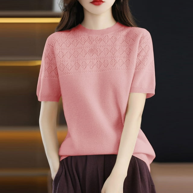 DPTALR Femme Col Rond Manches Courtes Couleur Unie Sans Capuche Veste de Déplacement