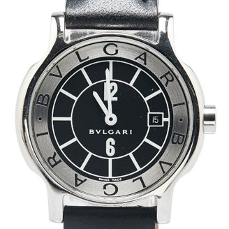 Bvlgari Watch Solotempo Quartz Stainless Steel Silver Black Polished Pre-Owned Bvlgari Solotempo ST37S Stainless Steel Silver  main image 3