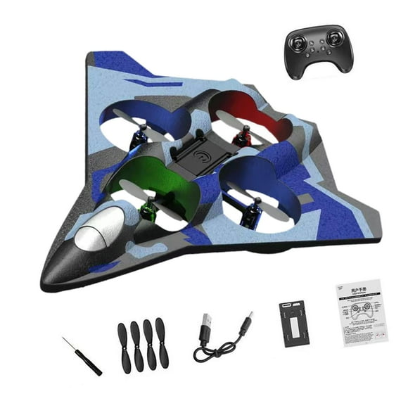 lionlar RC Plane Portable 360 degree Flip Fighter Jet Model for Kids Boys Adults Beginners Blue Single Battery