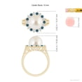 thumbnail image 5 of Angara South Sea Cultured Pearl and Blue Diamond Ring in 14K Yellow Gold for Women | June Birthstone Jewelry for Her, 5 of 8