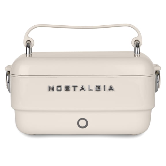 Nostalgia 32 oz. Classic Retro Heated Lunchbox, Cream