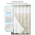 thumbnail image 2 of No Hook Shower Curtain with Snap in Liner Fall Wildflowers Shower Curtain -Fabric Waterproof Inner Liner, Flowers Leaves Floral Shower Curtains Washable 60"x72", 2 of 9