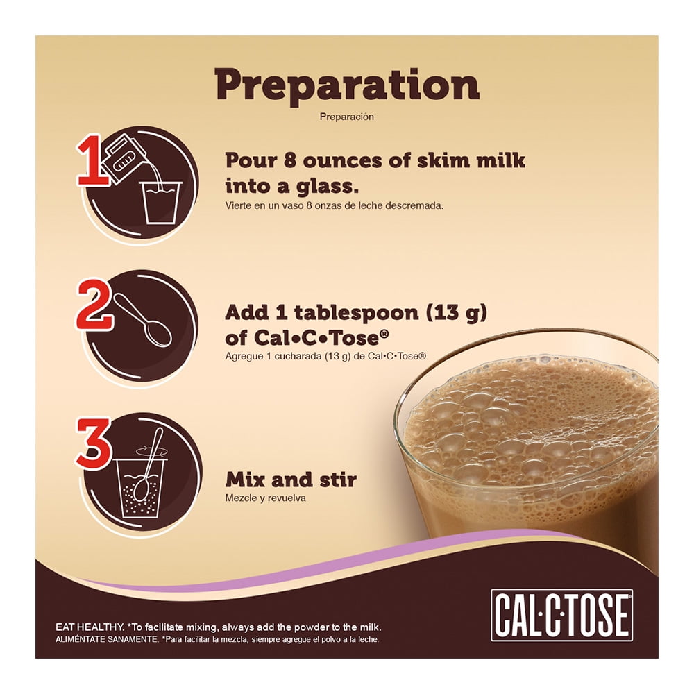 Cal-C-Tose Chocolate Milk Powder Mix for Kids, 14.1oz, 3 pack