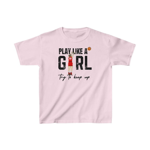 Clark 22 Play like girl try to keep up basketball fan Kids Cotton Tee