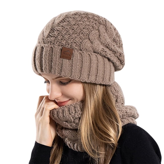HJYCHN Women Winter Knitted Hat Windproof Thermal Ear Cap for Outdoor Cycling Activities Khaki One Size