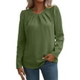 thumbnail image 2 of ICHUANYI Liquidación Mujer Impreso Casual Suelto Cuello Redondo Manga Larga Camiseta Tops Blusa ICHUANYI WER202308173494, 2 of 4