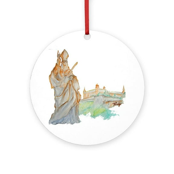CafePress - T Shirt Signed -  Round Wood Ornament 4"