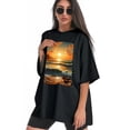 thumbnail image 3 of Plus Size Shirt for Women Black Tops for Women Short Sleeves Shirt for Women Seaside (9) T Shirt Crewneck Shirt for Women XS, 3 of 5