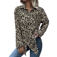 thumbnail image 3 of Camisa de manga larga para mujer, blusa para mujer, poliéster, estampado de leopardo, blusa con botones en la parte delantera para mujer, camisa para mujer, diseño de vanguardia, 3 of 7