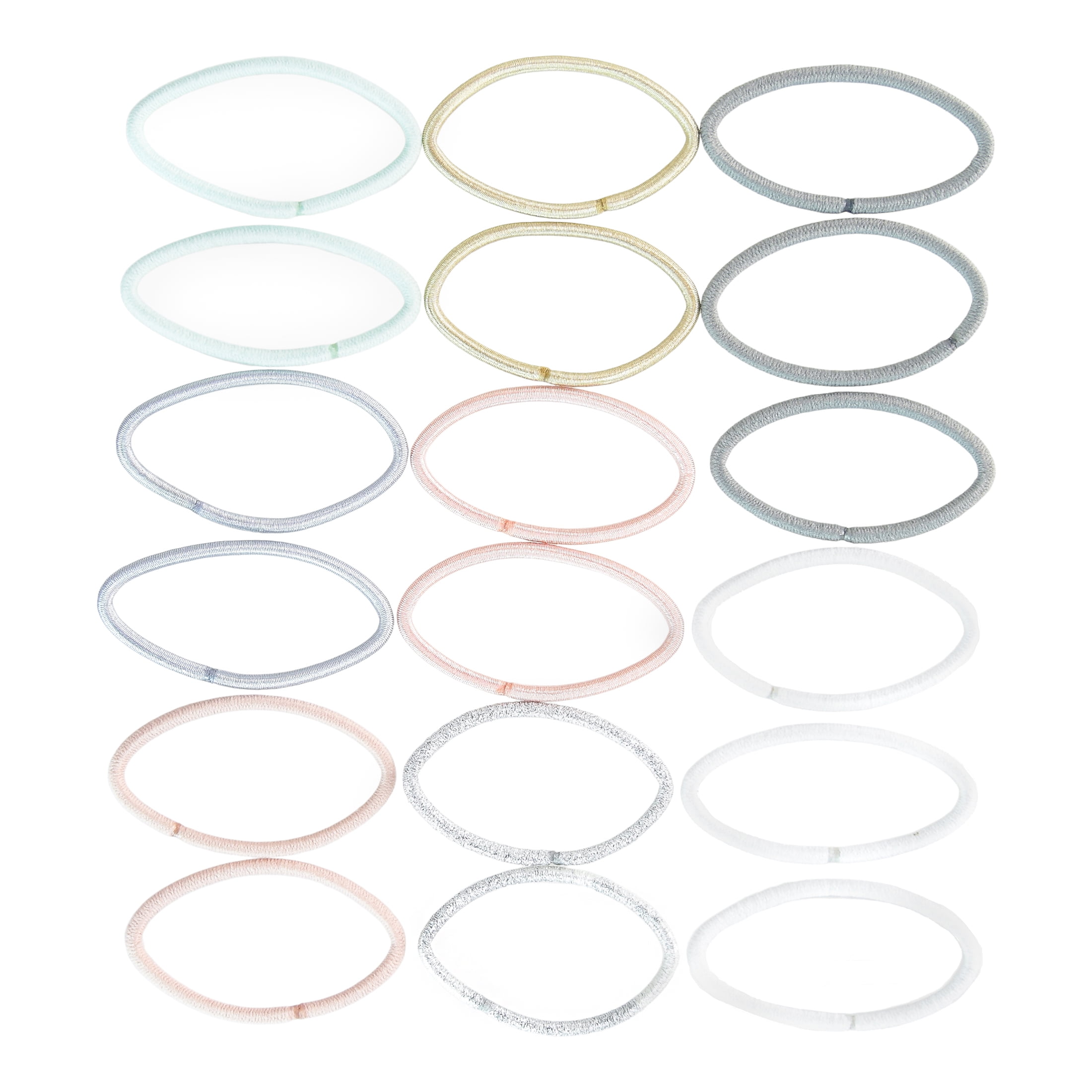 (4 pack) Scunci No-Damage Elastic Stretch Nylon Hairbands in Pastel Colors, 18ct