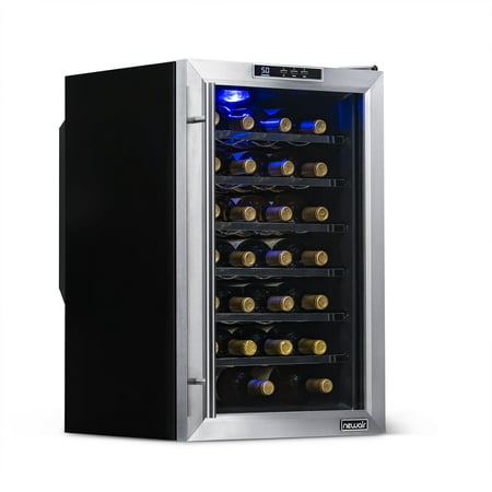 NewAir Silent Wine Cooler 28 Bottle Digital Control Freestanding Fridge, AW-281E Stainless