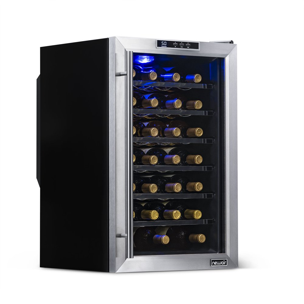 NewAir Silent Wine Cooler 28 Bottle Digital Control Freestanding Fridge