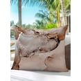 thumbnail image 6 of Outdoor Pillows Waterproof, Marble Brown Bedding Throw Pillows with Insert for Couch Sofa Bed, Modern Abstract Ink Painting Luxury 16x16 Inch Pillowcases Decorative Camping Patio Pillow Set of 1, 6 of 8