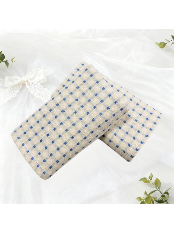 Beige Check Cotton Gauze Towel Set, 2pc,30"x13.4",Soft and Lightweight Absorbent Towels for Bathroom,Gym and Swimming Pool(2 Hand Towels)
