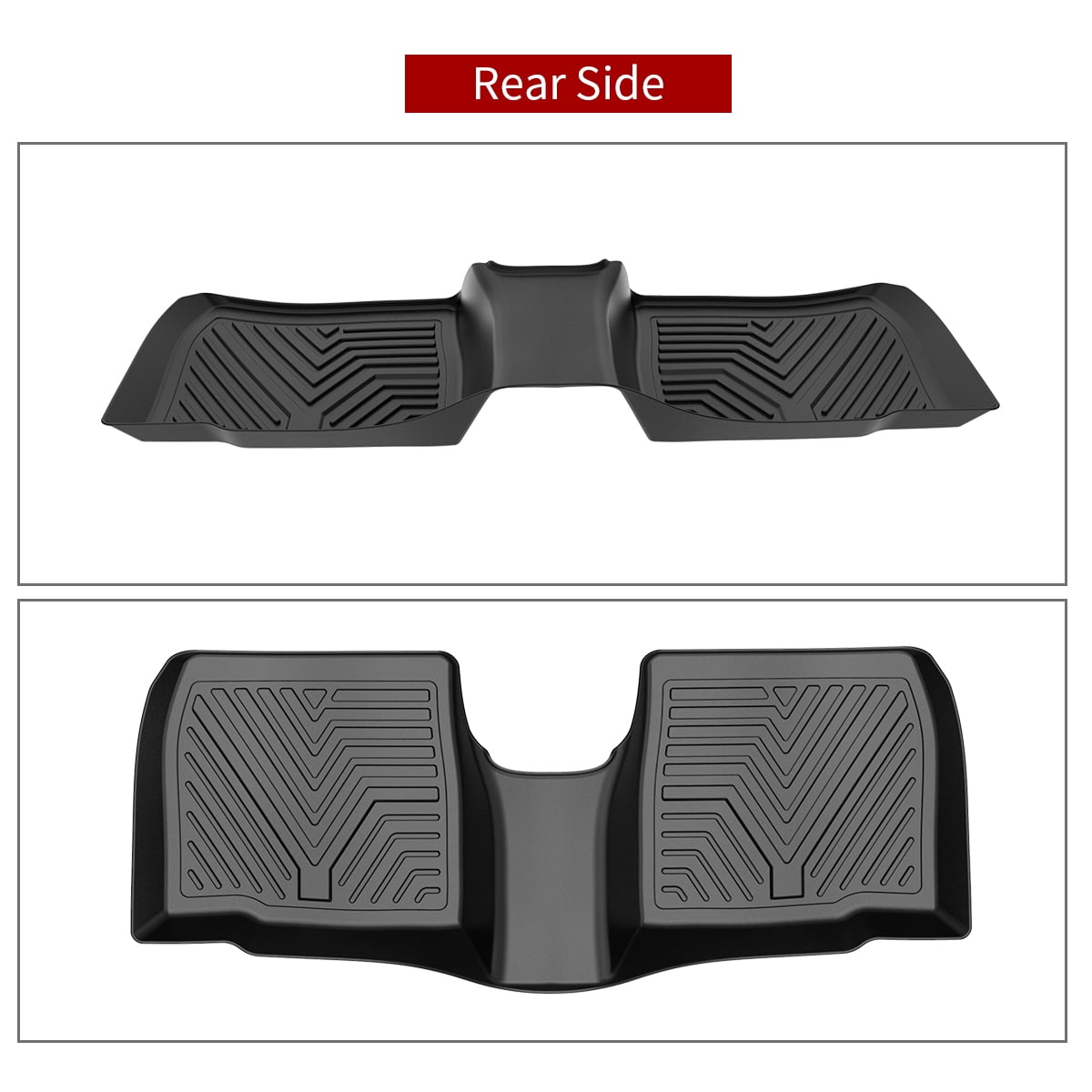 RVNI TPE Rubber Front and Rear for 2015-2019 Ford Explorer Floor Mats Set Black All-Weather Protection