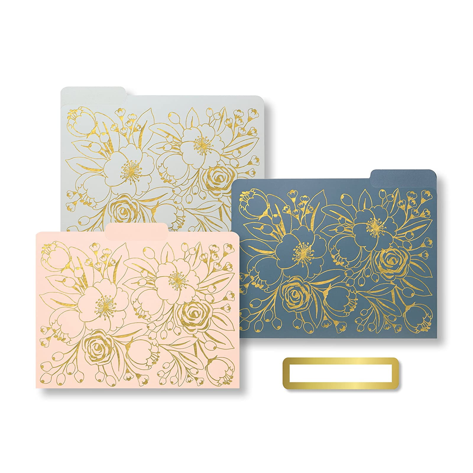 Includes 9 Folders Gibson File Folders Measures 10.45 x 12.4 C.R Printed Interior Sleek /& Chic Reversible