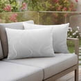thumbnail image 2 of Outdoor Waterproof Pillow Covers Gray Ripple White Geometric Stripes Decorative Throw Pillow Protectors,Pillowcase Cushion Cases for Patio Sofa Garden Couch,20x12in,Pack of 2, 2 of 14